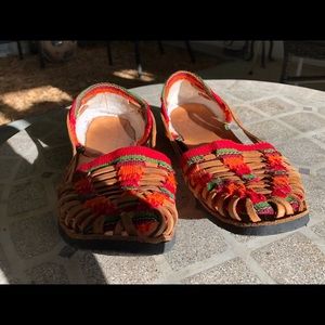 Colorful Artisanal Mexican leather flats